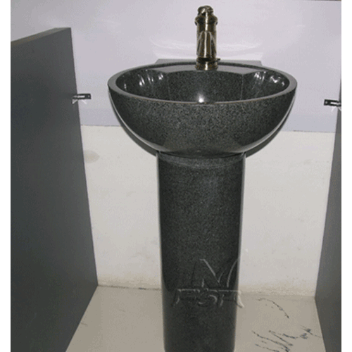 Stone Sink and Basin,Stone Pedestal,Absolute Black