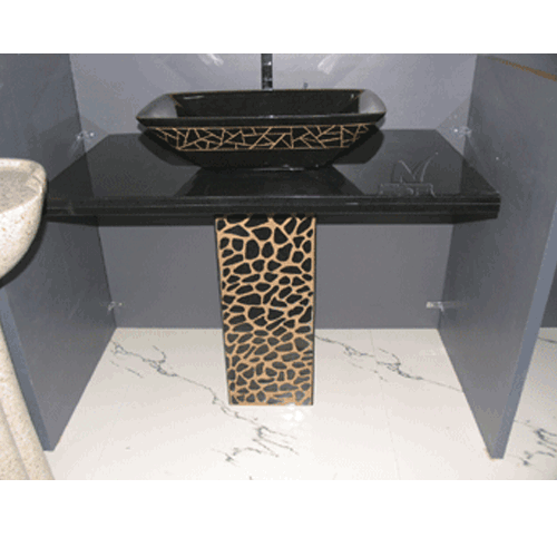 Stone Sink and Basin,Stone Pedestal,Absolute Black