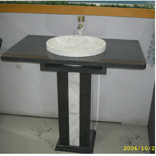 Stone Sink and Basin,Stone Pedestal,Volakas and Absolute Black