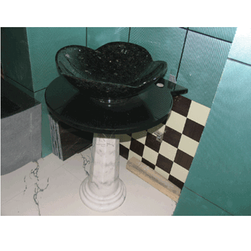 Stone Sink and Basin,Stone Pedestal,Emarrald Pearl and Absolute Black