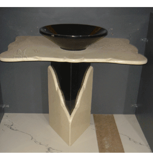 Stone Sink and Basin,Stone Pedestal,Absolute Black