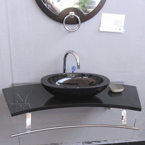 Stone Sink and Basin,Stone Pedestal,Absolute Black
