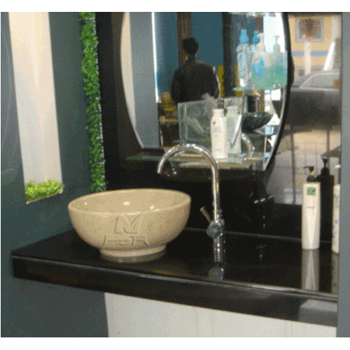 Stone Sink and Basin,Stone Pedestal,Galala Beige and Absolute Black
