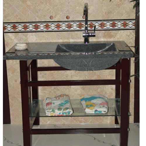 Stone Sink and Basin,Stone Pedestal,Padding Dark