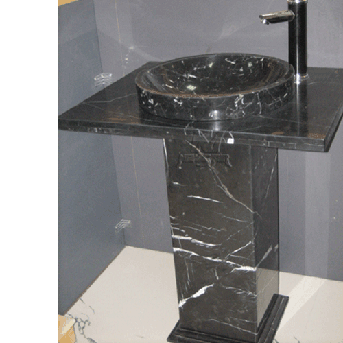 Stone Sink and Basin,Stone Pedestal,Nero Marguia