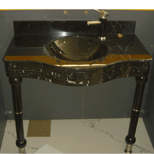 Stone Sink and Basin,Stone Pedestal,Marron Emperador