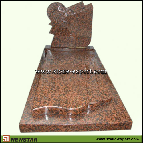 Tombstone,Europe Style,Red Granite