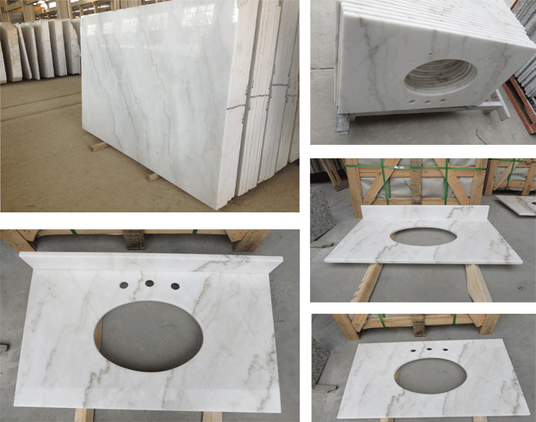 white marble countertops