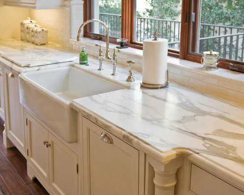 Custom fabricated granite countertops and marble vanity tops-Calacatta
